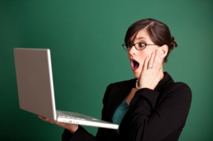 Shocked at computer